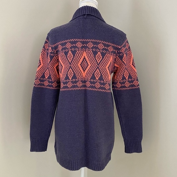 NORTH FACE Jacquardigan Sweater Knit Aztec Print Cardigan Size S - Picture 4 of 16